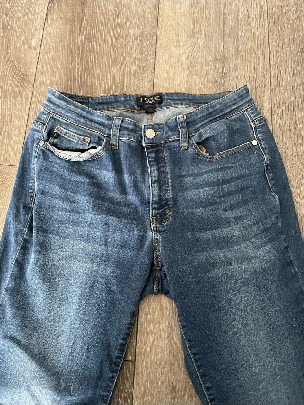 Judy Blue JB82356DK Mid Rise Straight Leg Jeans Size 14 - Picture 5 of 9